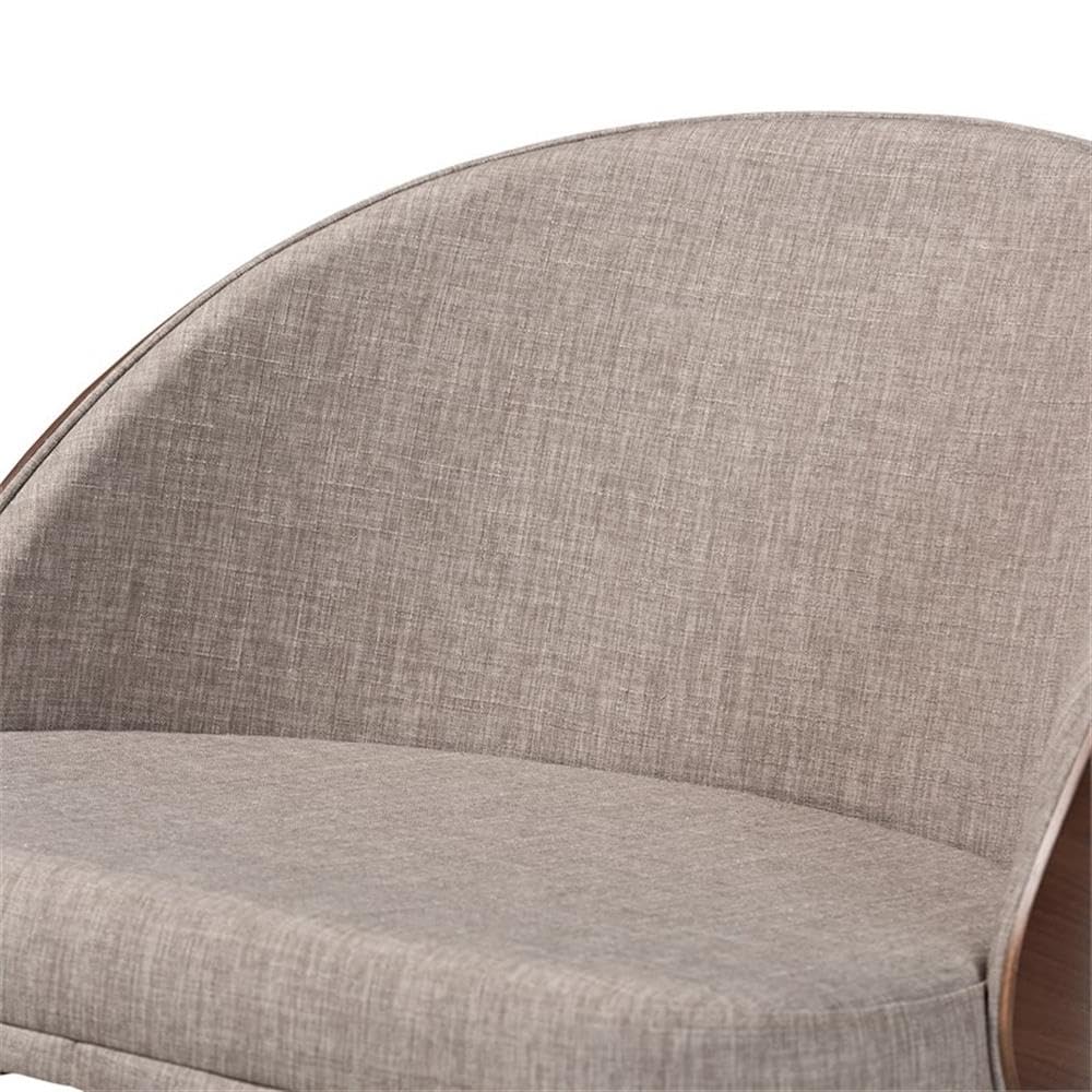 Baxton Studio Lovella Mid-Century Modern Grey Fabric And Walnut Brown Finished Wood 2-Piece Accent Chair Set