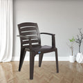 Nilkamal Plastic Chair For Living Room With Arm | 3 Year Warranty | For Home, Living Room, Outdoor | Weather Brown Colour | Chr2