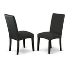 East West Furniture V627Dr124-6 6 Piece Dinette Set Contains A Rectangle Dining Table With V-Legs And 4 Black Color Linen Fabric Parson Chairs With A Bench, 40X72 Inch, Multi-Color