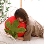 Cute Fruit Kids Pillow Stuffed Strawberry Plush Pillows Super Soft Girls Pillows Cushion Seat For Kids Toys (Red,23.6'/60Cm)1 C