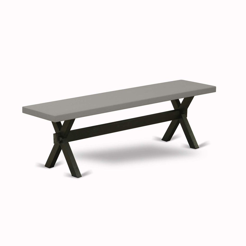 East West Furniture X2-696 3 Piece Modern Dining Table Set Contains a Rectangle Wooden Table with X-Legs and 2 Dining Room Bench, 36x60 Inch, Multi-Color