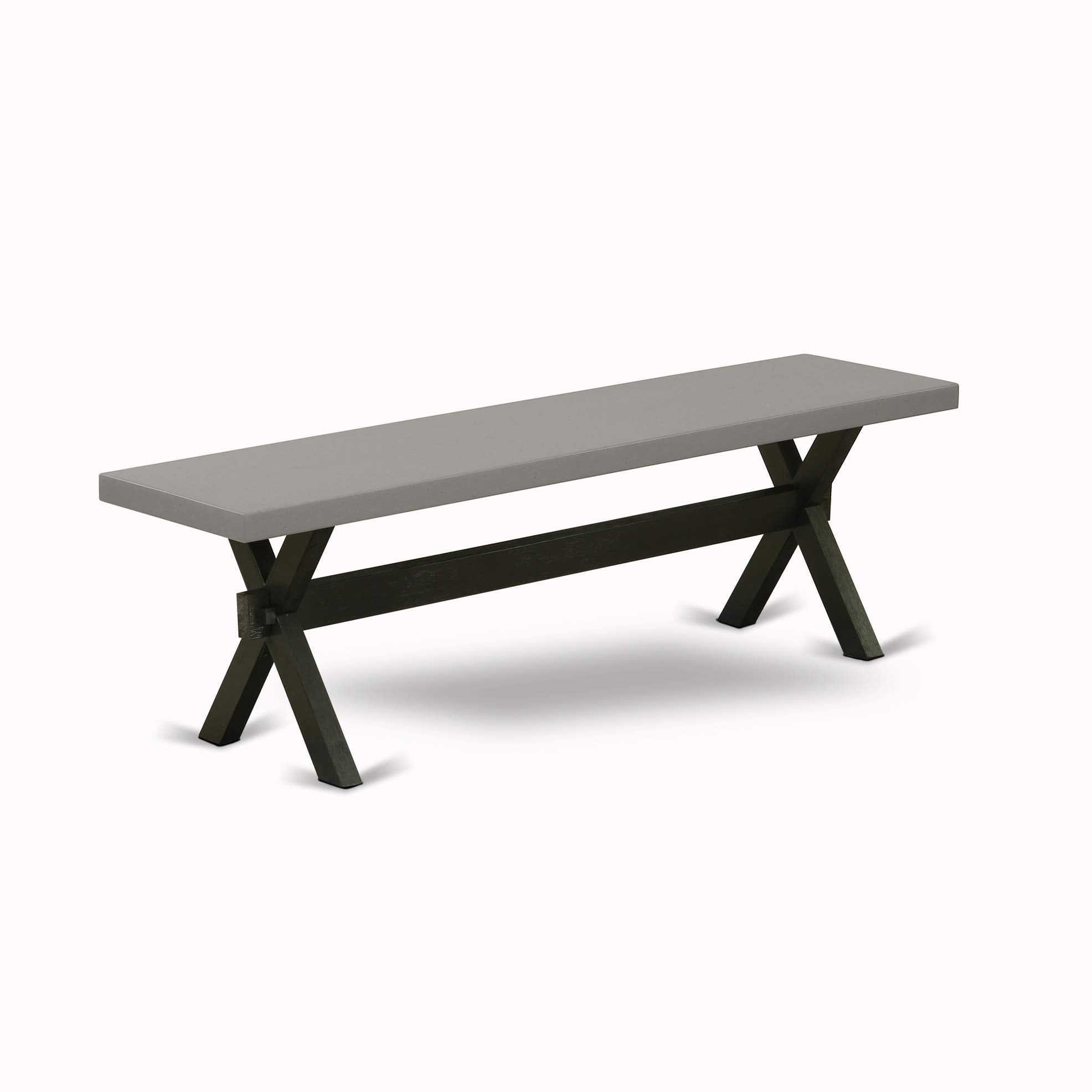 East West Furniture X2-696 3 Piece Modern Dining Table Set Contains a Rectangle Wooden Table with X-Legs and 2 Dining Room Bench, 36x60 Inch, Multi-Color