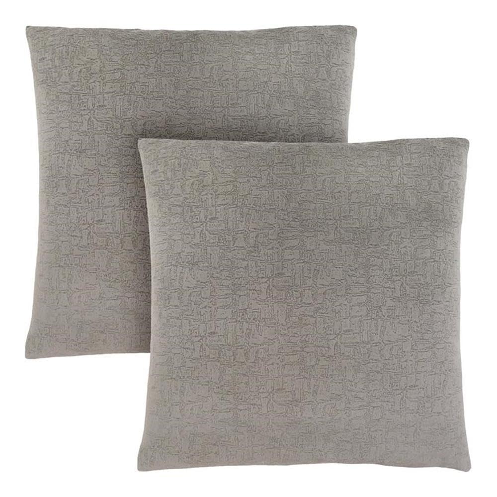 Monarch Specialties 9273, Set of 2, 18 X 18 Square, Insert Included, Decorative Throw, Accent, Sofa, Couch, Bedroom, Polyester, Hypoallergenic, Grey Pillow 18"X 18" Mosaic Velvet 2Pcs, 2 Count