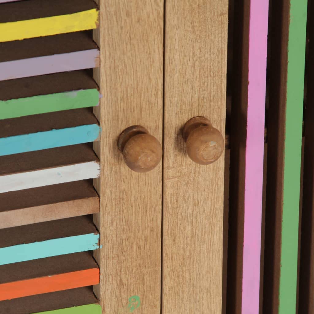 vidaXL Sideboard, Storage Cabinet with 4 Doors, Buffet Sideboard for Living Room Kitchen Dining Room, Scandinavian Style, Solid Wood Mango