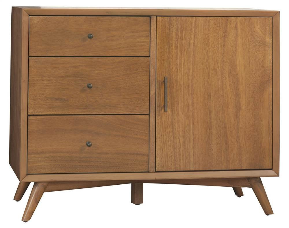 Alpine Furniture Flynn Mid Century Accent Cabinet, 40&quot; W X 19&quot; D X 32&quot; H, Acorn