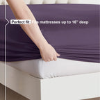 Nestl Twin Xl Sheets Set - 3 Piece Twin Xl Bed Sheets, Deep Pocket, Hotel Luxury, Extra Soft, Breathable And Cooling, Purple Twin Xl Sheet Set
