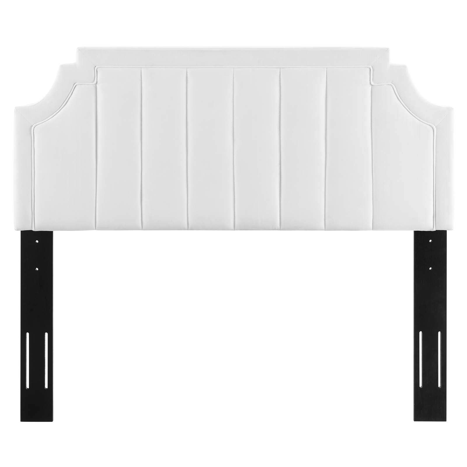 Modway Alyona Full/Queen Headboard - Channel Tufted Performance Velvet in White