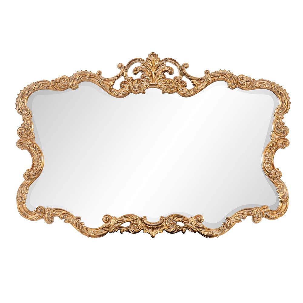 HomeRoots Gold Leaf Mirror with Decorative Textured Frame