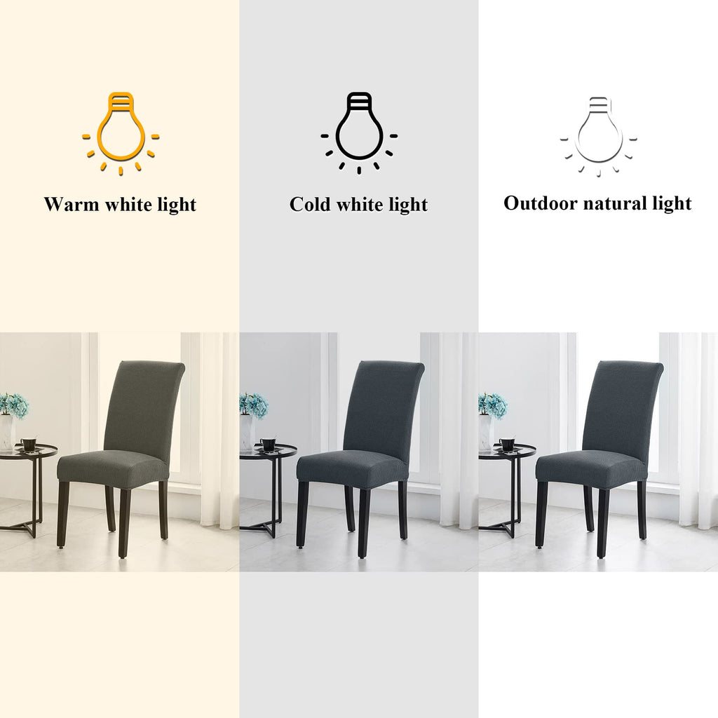 Joccun Chair Covers For Dining Room Set Of 6,Water Repellent Dining Chair Slipcovers Stretch Dining Room Chair Covers Seat Protector,Washable Parsons Chair Cover For Home,Hotel,Banquet(Gray,6 Pack)