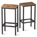 ODK Bar Stools Set of 2, Counter Height Stools, 25.6 Stools for Kitchen with Footrest, Industrial Footstools Vintage