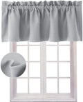 Hiasan Valance Curtains For Kitchen Blackout Thermal Insulated Solid Window Curtain Valance, Silver Grey, 42 X 18 Inches, 1 Panel