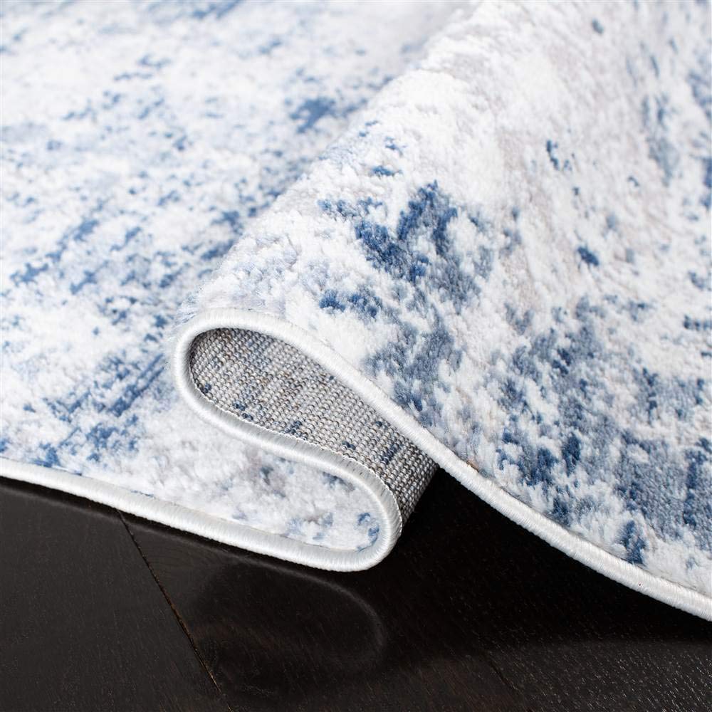 Safavieh Amelia Collection Accent Rug - 4' X 6', Navy & Grey, Modern Abstract Design, Non-Shedding & Easy Care, Ideal For High T
