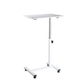 Seville Classics Solid-Top Height Adjustable Mobile Laptop Computer Desk Cart Ergonomic Home Office Stand Rolling Table, Overbed