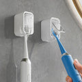 AGLAUROS 2PCS Wall Toothbrush Holder, with Dustproof Cover & Clear Window, SelfAdhesive Vertical Toothbrush Storage, Quick Dry,