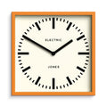 JONES CLOCKS Box Railway Dial Wall Clock - Square Clock - Station Clock - Kitchen Clock - Office Clock - Retro Clock - Designer 