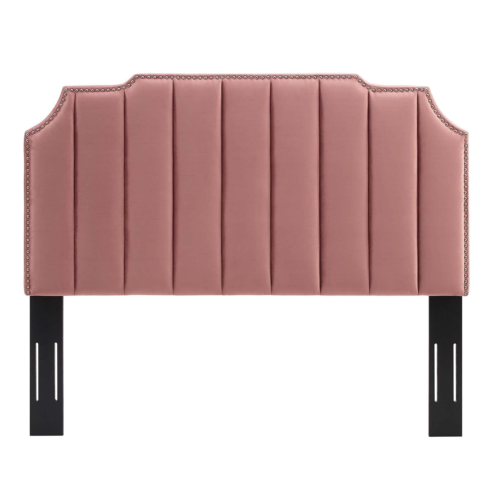 Modway Rosalind Channel Tufted Performance Velvet King/California King Headboard in Dusty Rose