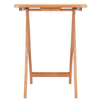 Ergode Wood Sophia 5-Piece Snack Table Set | Folding Tables with Stand - Perfect for Dining and Everyday Use