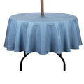 Youngseahome Outdoor Tablecloth Wrinkle-Free Stain Resistant Waterproof Polyester Fabric Table Cover With Zipper Umbrella Hole For Picnic/Party/Dinner/Patio Garden(70Inch Round,Zippered,Water Blue)