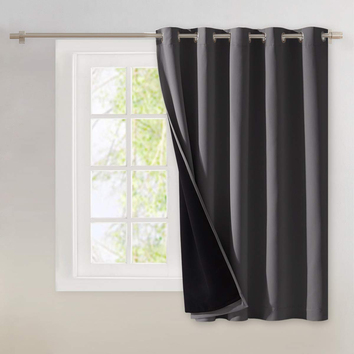 Nicetown Total Shade Patio Door Curtain, Heavy-Duty Full Light Shading Sliding Door Drape Room Divider Curtain, Vertical Blinds