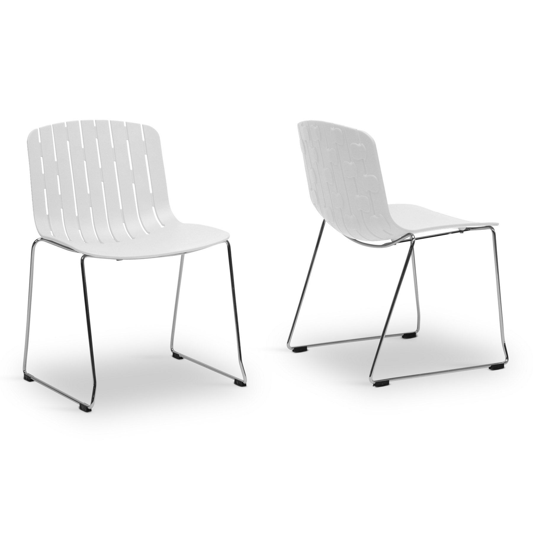 Baxton Studio Ximena Plastic Modern Dining Chair, White, 31&quot; X 20.5&quot; X 23&quot; (Set Of 2)