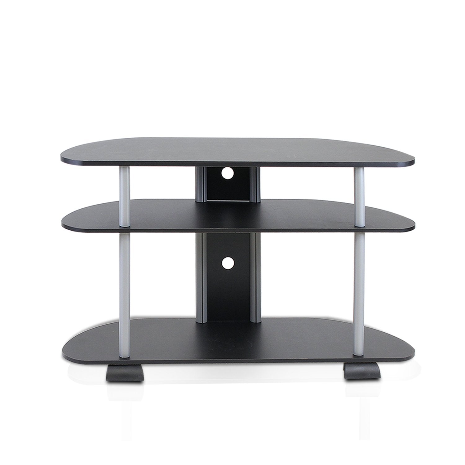 Furinno Turn-N-Tube 3-Tier Entertainment Center, Black/Grey
