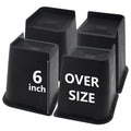 Hanihua 4 Pack Oversized Bed Risers 6 Inch Heavy Duty, Furniture Risers, Black Bed Lifts Risers For Table, Sofa, Chair, Couch, D