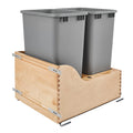 Rev-A-Shelf Pull Out Trash Can for Kitchen Cabinets 50 Qt 12.5 Gal Bottom Mounted, Undermount Soft-Close Slides, Silver, 4WCSC-2