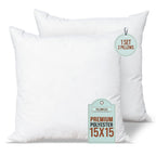Pillowflex Set of 2 (15x15) Premium Polyester Pillow Inserts - European Square Pillow Forms, Machine Washable, Sham Pillow Inser