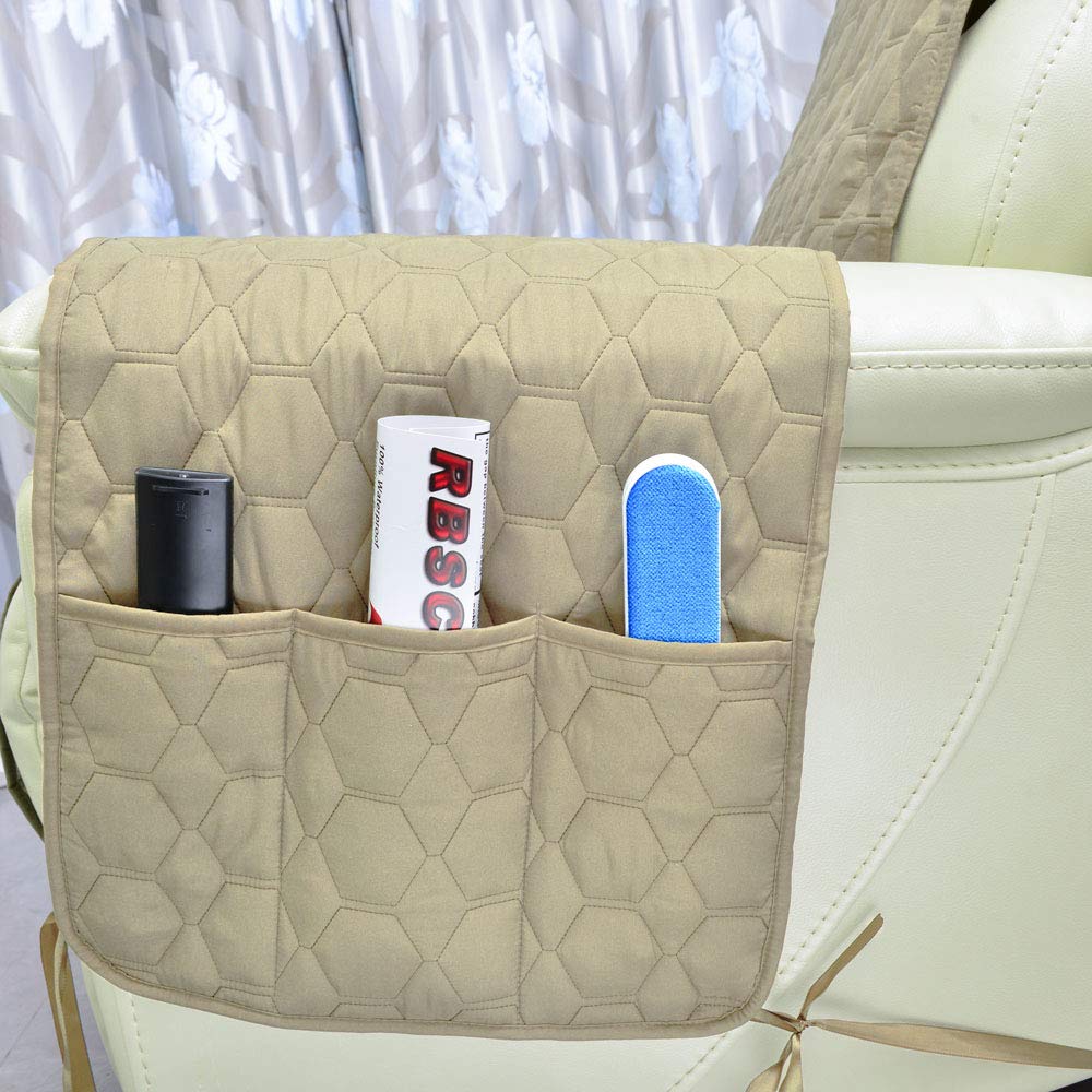 Rbsc Home Recliner Chair Cover 30 Inch Beige Recliner Covers 100% Waterproof Anti-Slip Large Recliner Slipcovers For Pets Dogs C