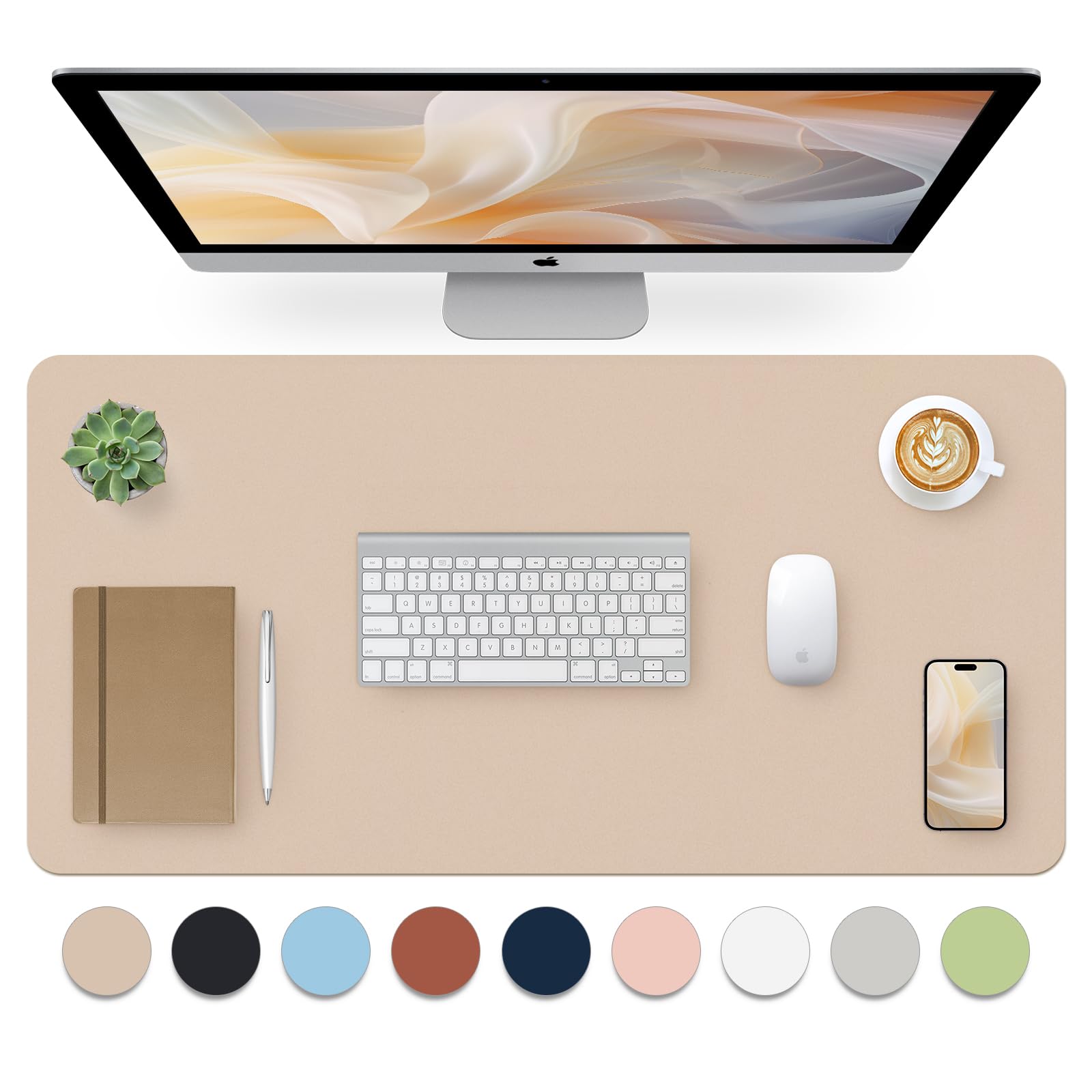 Leather Desk Pad, Mouse Pad, Non-Slip Desk Protector Mat, Leather Desk Blotter, Computer Desk Pad, Waterproof Desk Mat For Offic