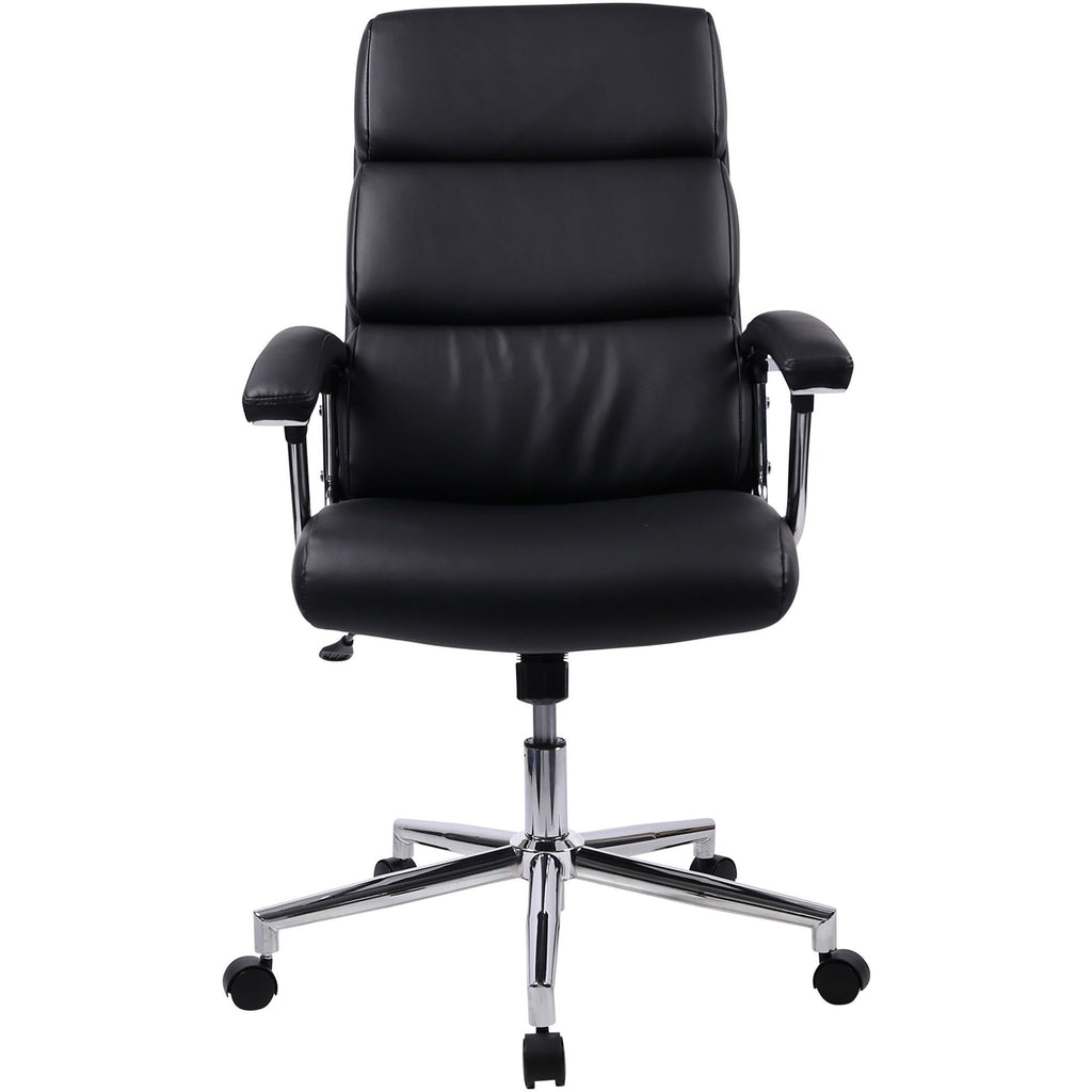 Lorell Leather High-Back Black Executive Chair