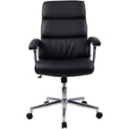 Lorell Leather High-Back Black Executive Chair