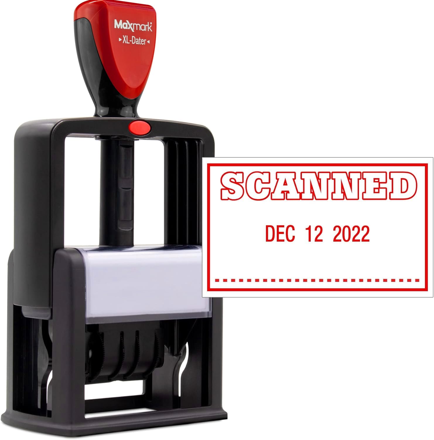 Zigel Heavy Duty Style Self Inking Date Stamp With Scanned - Style C - Red Ink