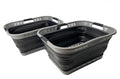 SAMMART Set of 2 Collapsible Plastic Storage Basket  Foldable Pop Up Storage Container  Portable Laundry Organizer  Space Sav