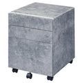 Acme Jurgen Wooden File Cabinet with 3 Drawers in Faux Concrete and Silver