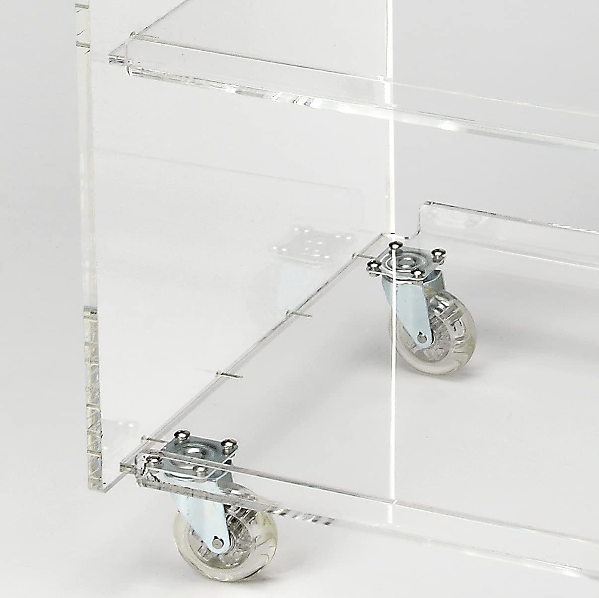 HomeRoots Clear Acrylic Rolling Server Bar Cart
