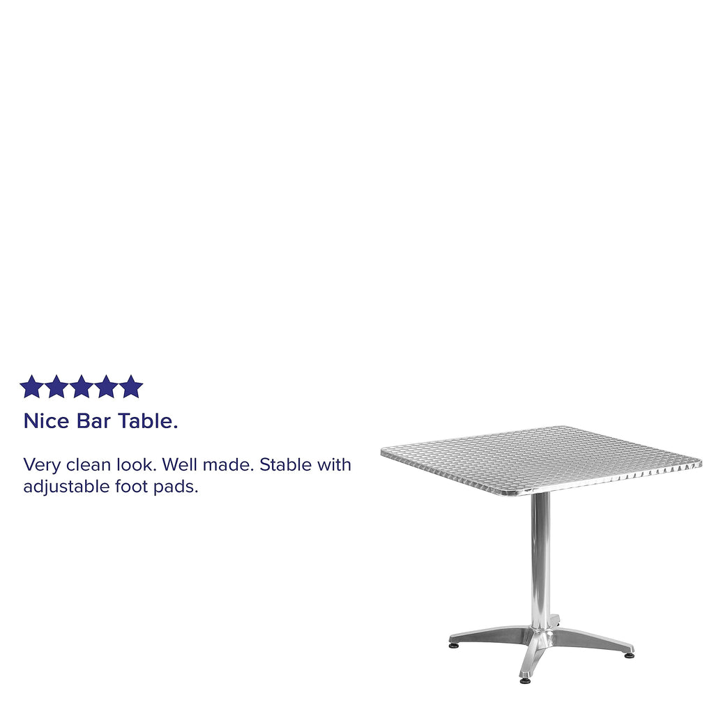 Flash Furniture Mellie 31.5'' Square Aluminum Indoor-Outdoor Table With Base