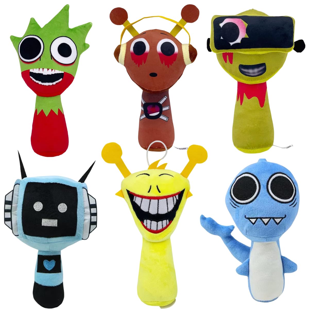 Sprunki Plush,10In Sprunki Game Plush, Realistic Cute Soft Stuffed Animal Doll Pillos Game Fans Boy Girl Kids(Sprunki-6Pcs-3)