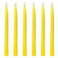 6 Pack 10 Inch Yellow Spiral Taper Candles for Summer Spring Home Decoration, Unscented Dripless Twisted Candlesticks for Dinner