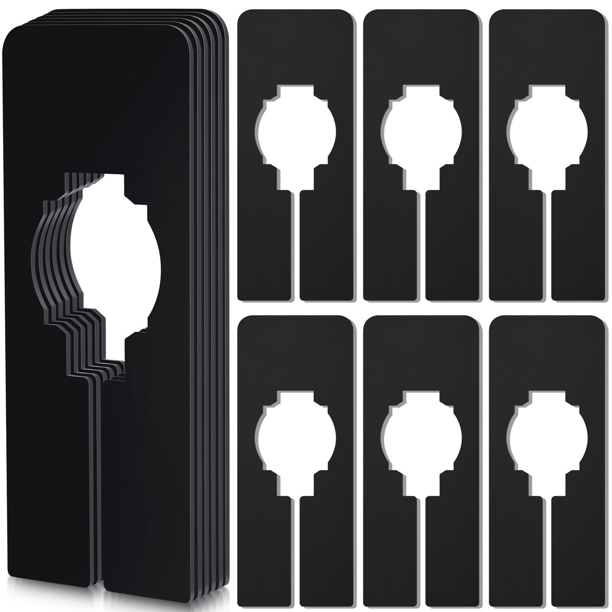 Blulu 50 Pack Closet Size Dividers, 2x5 Plastic Rack Dividers, Black