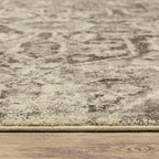 HomeRoots 508844 8 x 11 ft. Gray Ivory & Brown Oriental Power Loom Stain Resistant Rectangle Area Rug