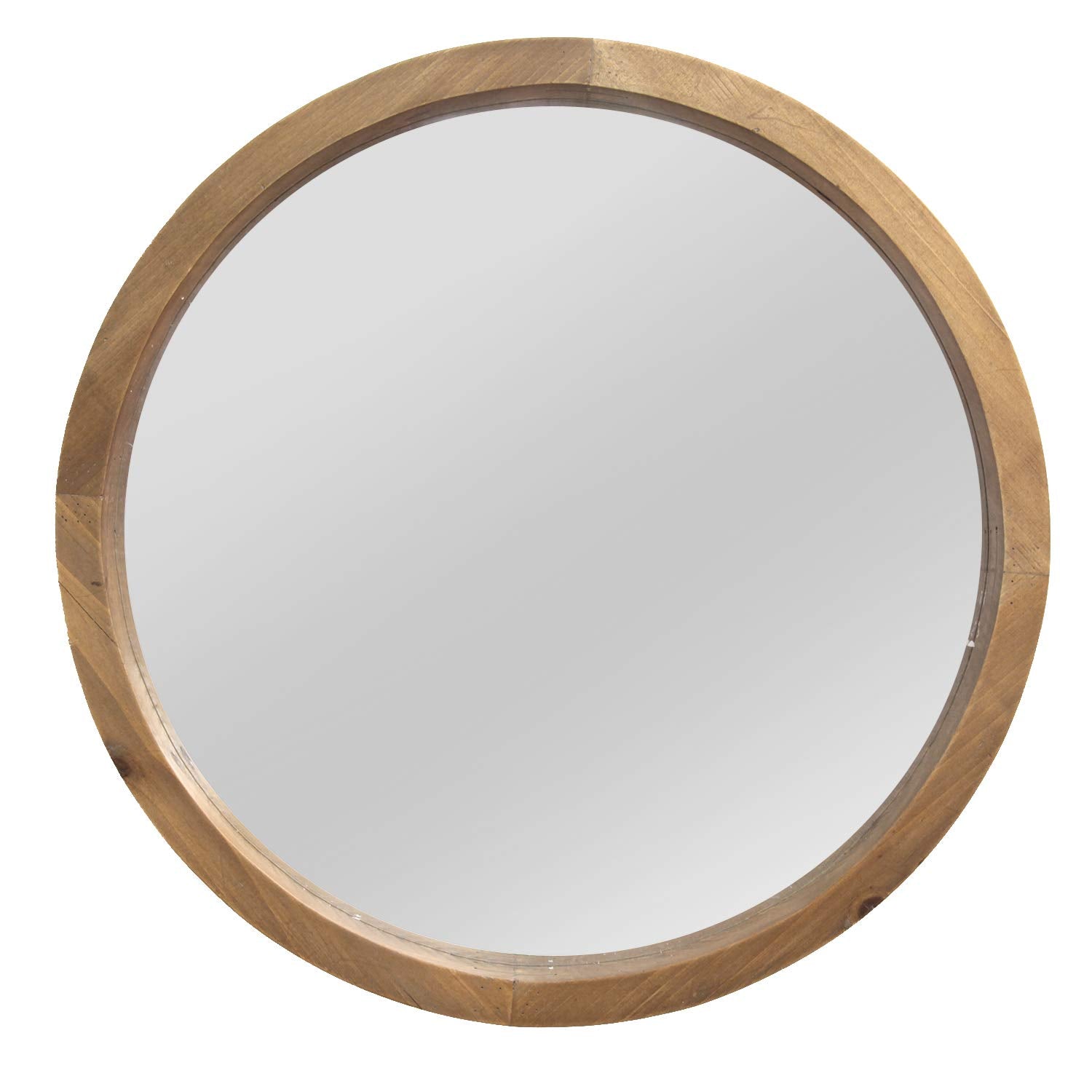 Stratton Home Decor Maddie Round Wood Mirror | Handcrafted Light Natural Wood Mirror For Bathrooms Or Any Room | Easy To Hang Classic Wood Frame Mirror To Match All Decor Styles | 20”X2.25”X20”