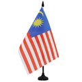 Malaysia Table Flag 5' X 8' - Malaysian Desk Flag 21 X 14 Cm - Black Plastic Stick And Base - Az Flag