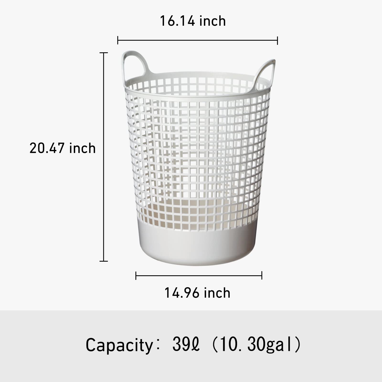 Like-It Scandinavia Style Big Round Basket, W16.14 X D14.96 X H20.47, White