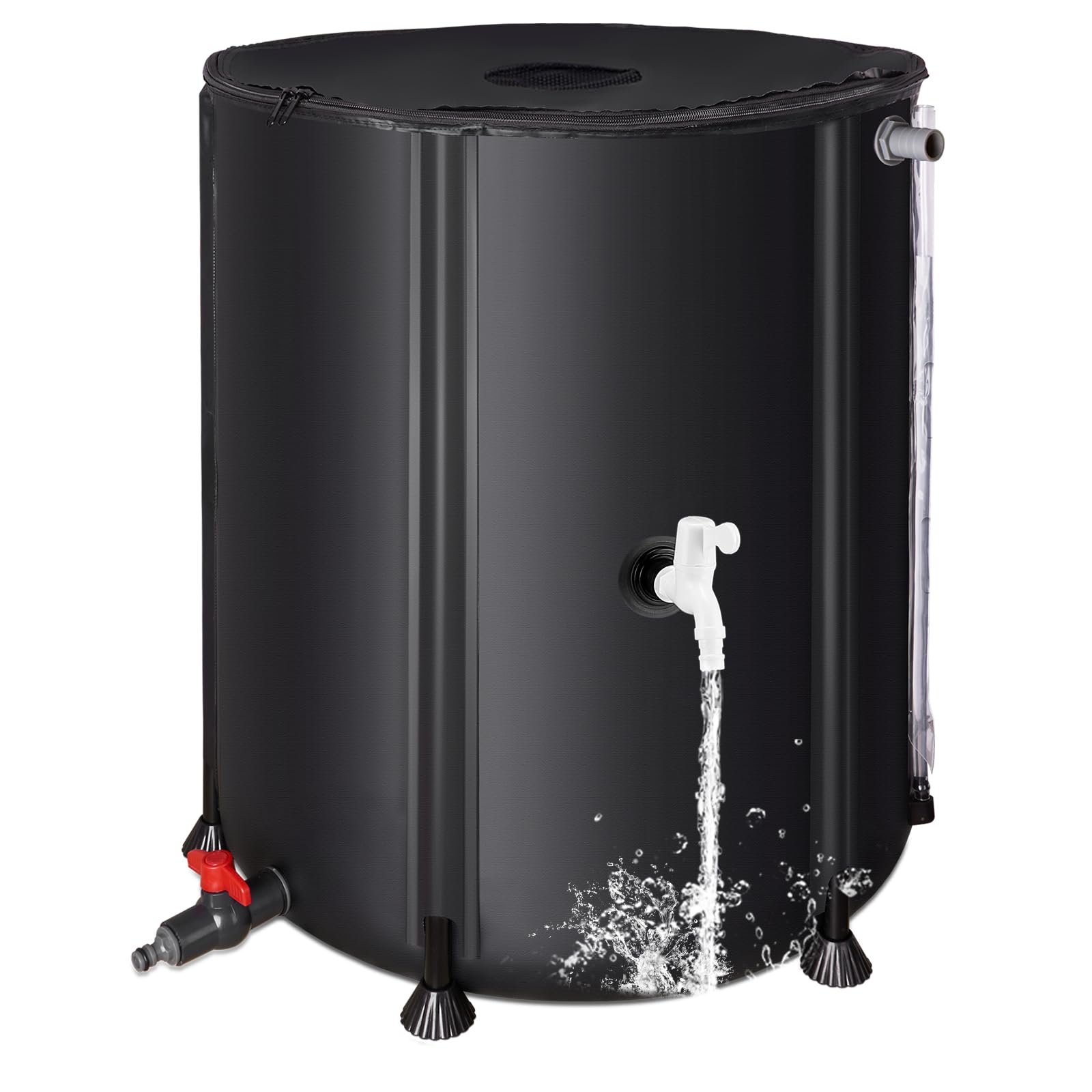 Collapsible Rain Barrel Water Collection System - 53 Gallon Portable Water Storage Tank,Foldable Rainwater Collect System Downsp