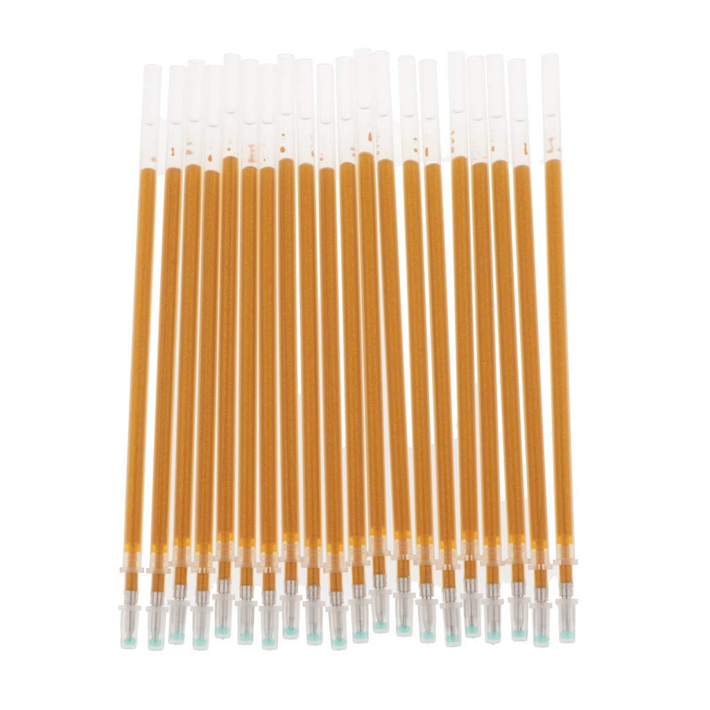 Taotenish 100Pcs Glitter Gel Pen Refills School Office Home Supplies - Light Gold