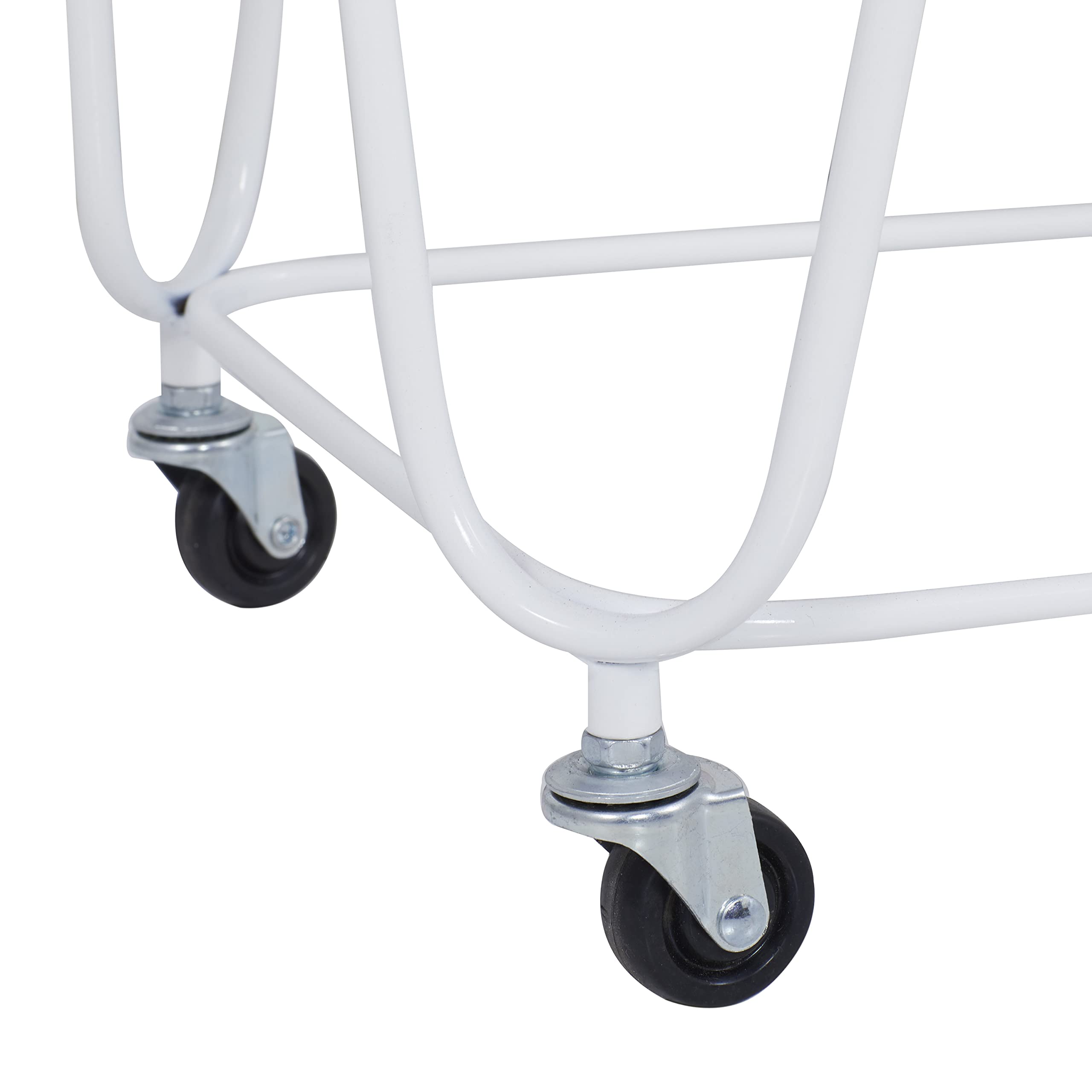 Deco 79 Metal Round Storage Cart With Wheels, 18' X 18' X 24', White