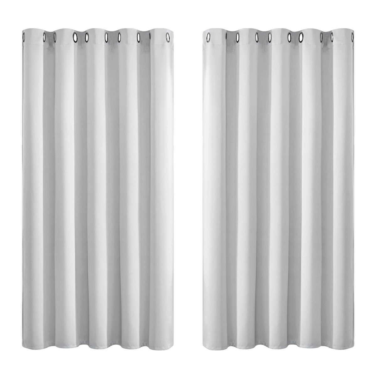Yakamok Greyish White Curtains For Bedroom,Grommet Thermal Insulated Room Darkening Curtains For Living Room, 62W X 63L, 2 Panel