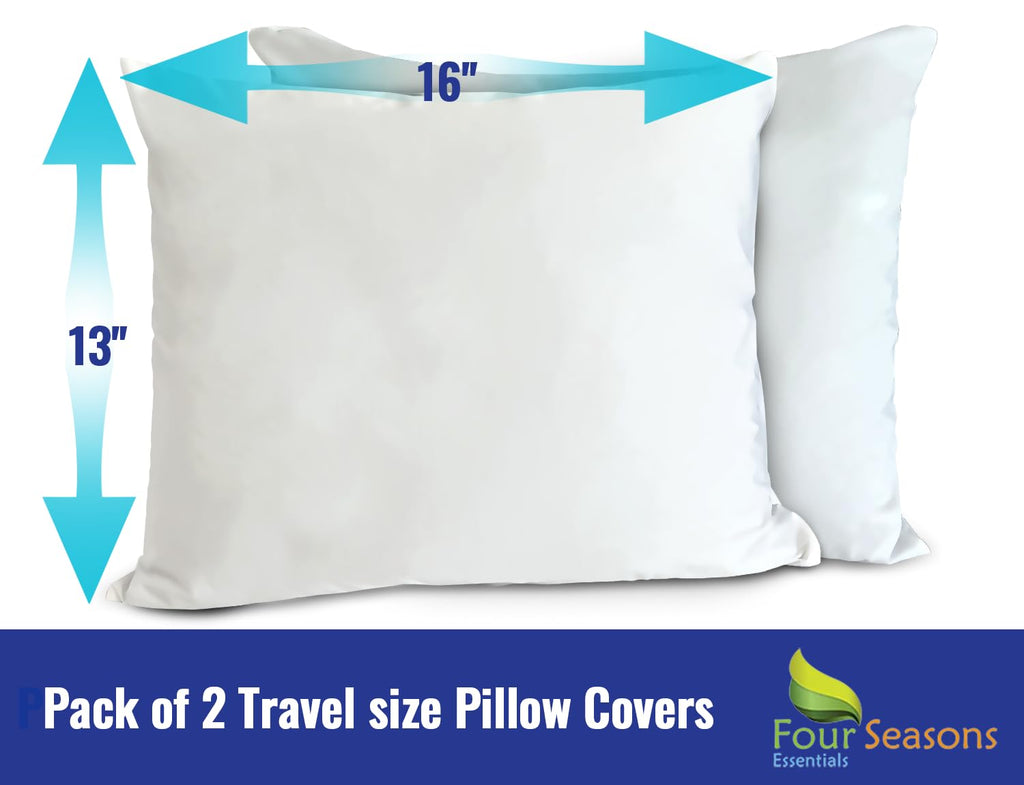 Travel Size Pillow Protectors (Set Of 2) - 13X16 Pillow Covers Waterproof Hypoallergenic Dust Proof Zippered Encasement