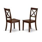 East West Furniture Psbo3-Mah-W 3 Piece Kitchen Table & Chairs Set Contains A Rectangle Dining Table With Butterfly Leaf And 2 Dining Room Chairs, 32X60 Inch, Mahogany